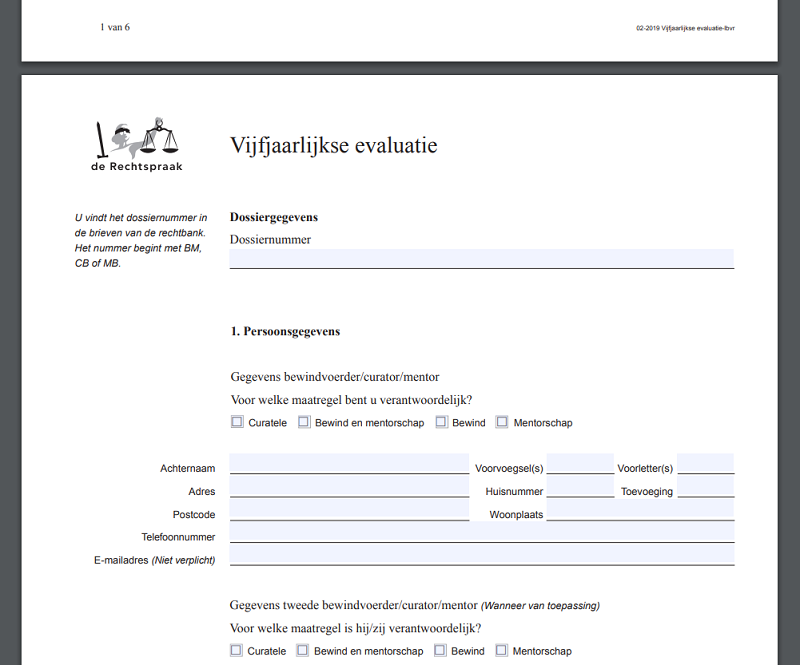 Voorbeeld boedelbeschrijving bewindvoering