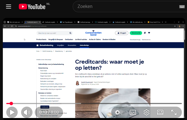 Wat is de beste creditcard youtube